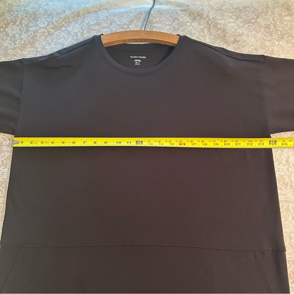 new ~Eileen Fisher ~ Black Organic Cotton Jersey Round Neck Dress in size Large - Picture 6 of 8